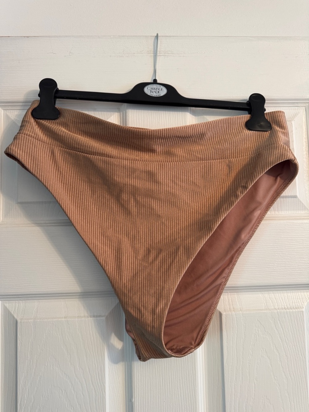 AERIE High-Waist Ribbed Bikini Bottoms - Tan